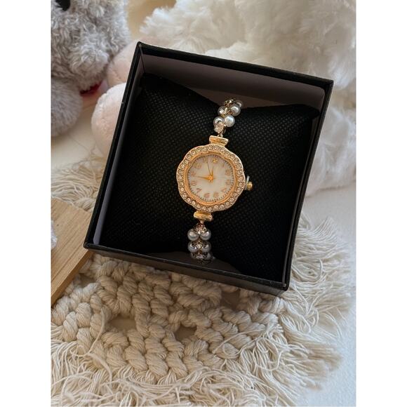Brand new Elegant Crystal Bracelet Watch - 3 Tones main image 6